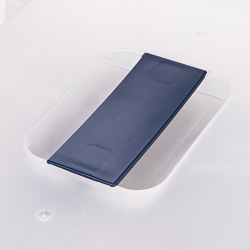 IRIS USA Large Split-Hood Litter Box with Scoop and Grate, Blue C...