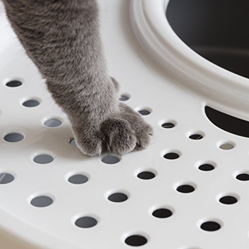 IRIS USA Top Entry Cat Litter Box, Gray/White 589624, 20.50l x 1...