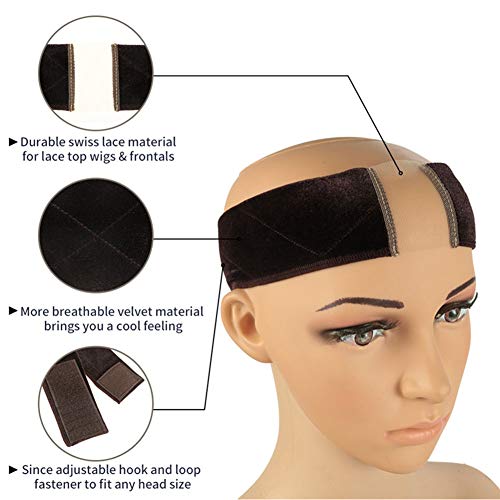 Lace Wig Grip Headband New Velvet Comfort Adjustable Scarf Non Sl...