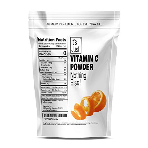 Its Just - Vitamin C Powder, Food Grade, Non-GMO, Ascorbic Acid,...