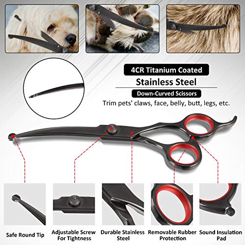 Iusmnur Stainless Steel Safety Round Tips Pet Grooming Scissors,6...