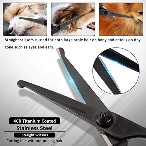 Iusmnur Stainless Steel Safety Round Tips Pet Grooming Scissors,6...