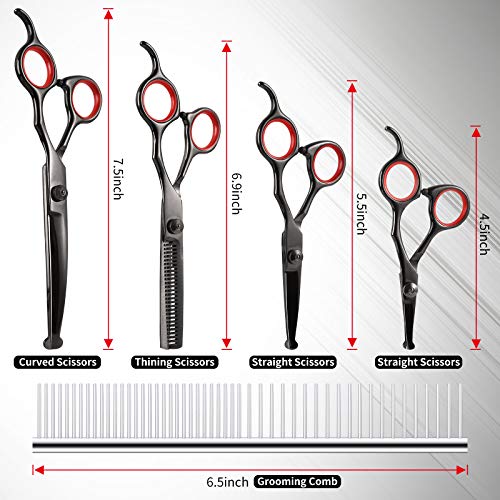 Iusmnur Stainless Steel Safety Round Tips Pet Grooming Scissors,6...