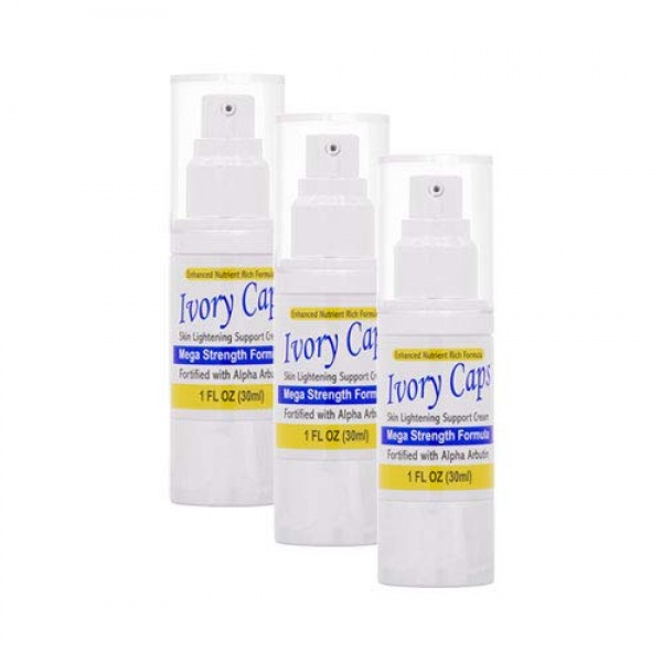 3 PACK Ivory Caps Mega Strength Skin Lightening Cream 1 FL OZ