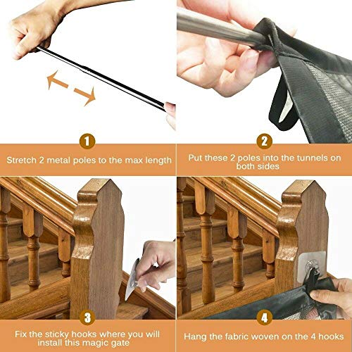 Magic Gate for Dogs Cat Pet Gate Indoor Safety Gates Pet Fence In...