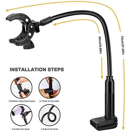 JANKE Hands-Free Pet Hair Dryer Holder 360 Degrees Rotatable Hair...