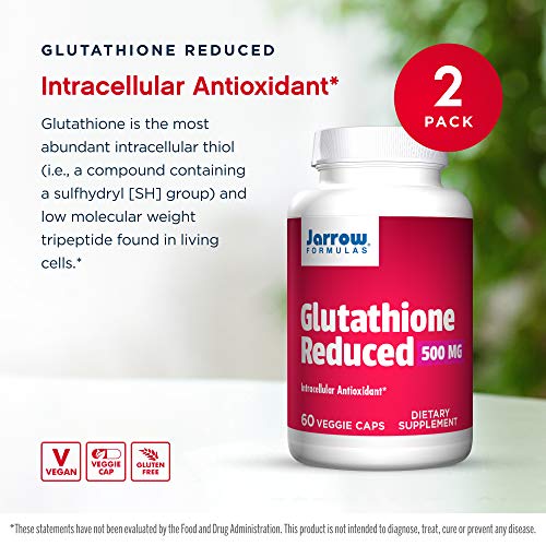Jarrow Formulas Glutathione Reduced 500 mg - 60 Veggie Caps, Pack...