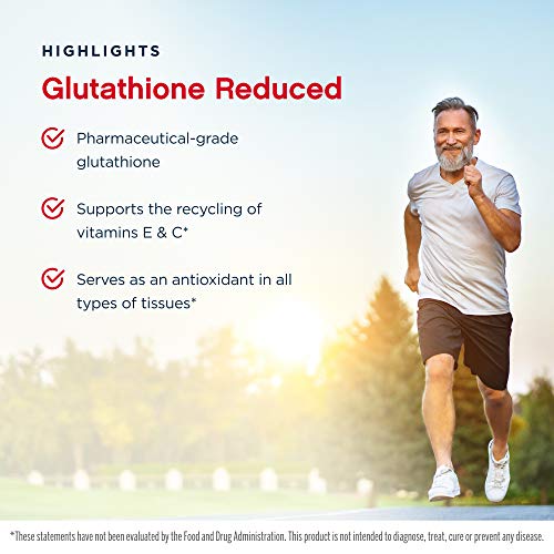 Jarrow Formulas Glutathione Reduced 500 mg - 60 Veggie Caps, Pack...