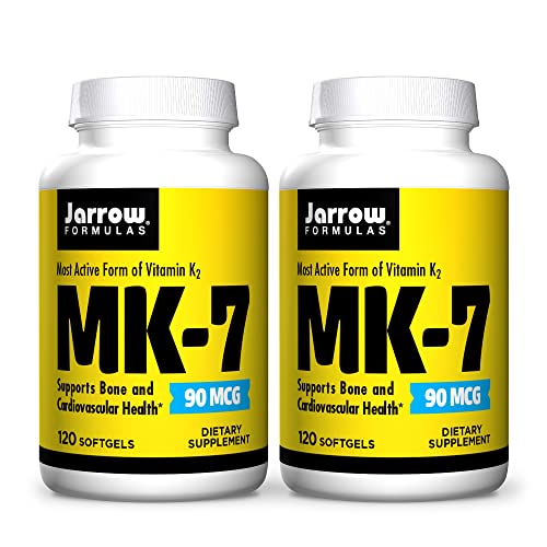 Jarrow Formulas MK-7 90 mcg - 120 Softgels, Pack of 2 - Superior ...