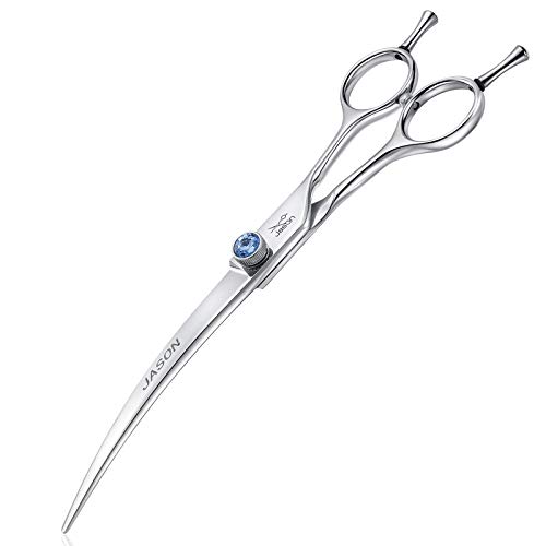 JASON 7 Curved Dog Grooming Scissors, Ergonomic Pets Cats Trimmi...