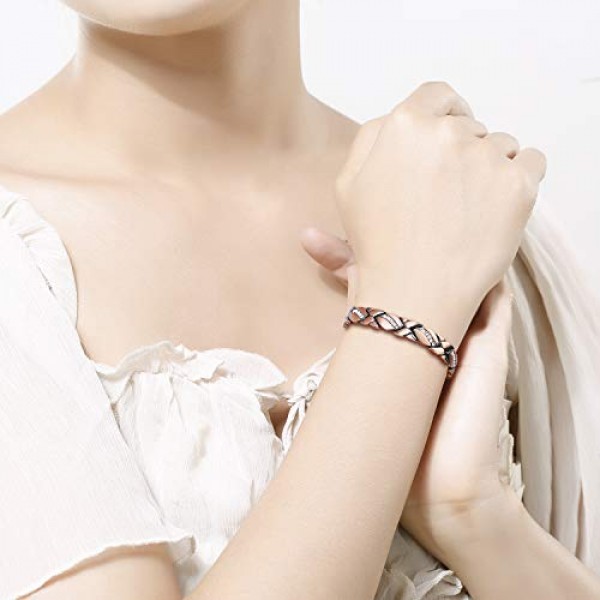 Jecanori Copper Bracelets for Women Magnetic for Arthritis Pain R...