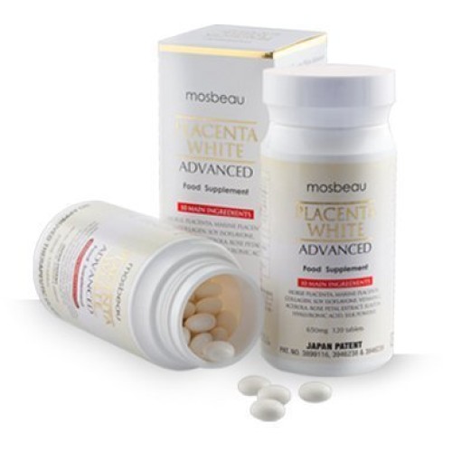 MOSBEAU PLACENTA WHITE ADVANCED TABLETS Skin whitening infused wi...