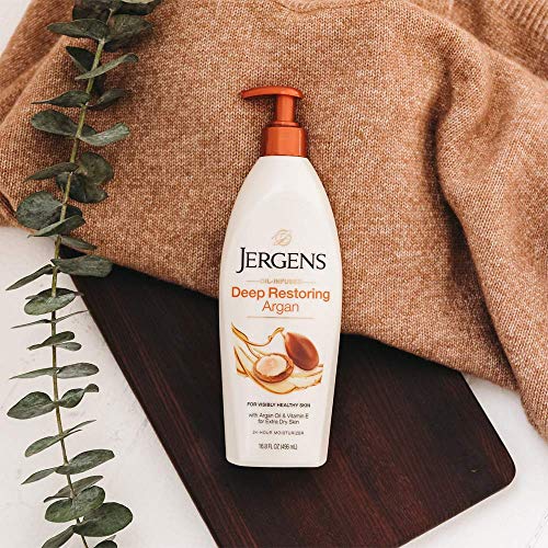 Jergens Deep Restoring Argan Oil Moisturizer, Soothing Body and H...