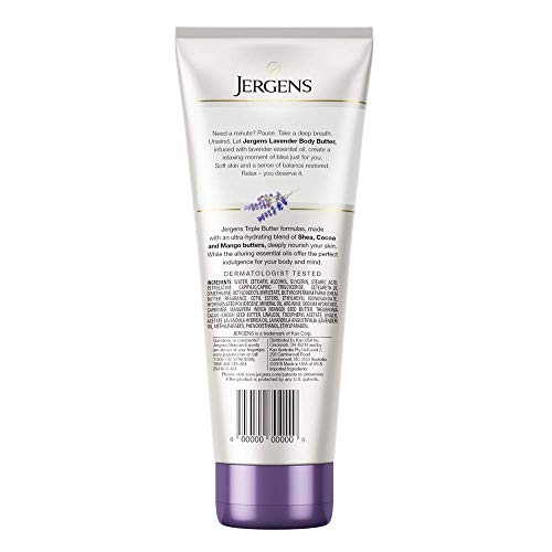 Jergens Lavender Body Butter Body and Hand Lotion, Moisturizer fo...