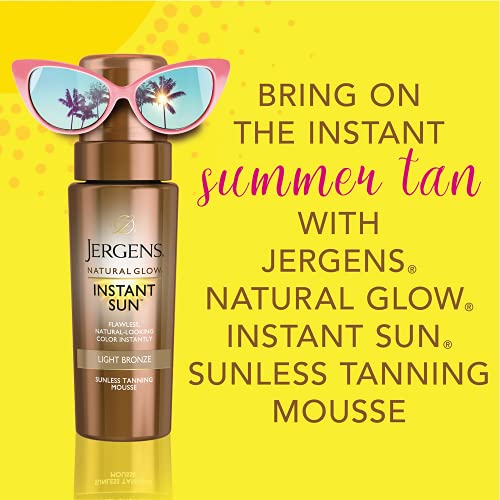 Jergens Natural Glow Instant Sun Body Mousse, Self Tanner for Lig...