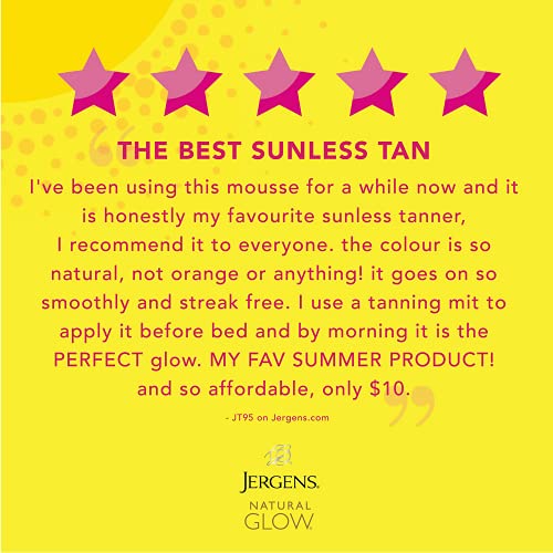 Jergens Natural Glow Instant Sun Body Mousse, Self Tanner for Lig...