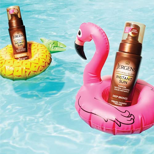 Jergens Natural Glow Instant Sun Body Mousse, Self Tanner for Lig...
