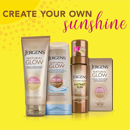 Jergens Natural Glow Instant Sun Body Mousse, Self Tanner for Lig...