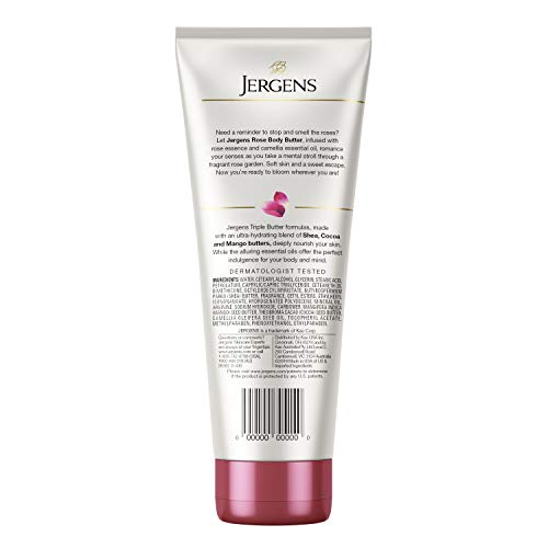 Jergens Rose Body Butter, 7 Fl Oz Lotion, with Camellia Essential...