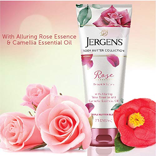 Jergens Rose Body Butter, 7 Fl Oz Lotion, with Camellia Essential...