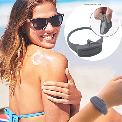 Travel Silicone Hand Sanitizer Bracelet Dispenser with Squeeze Bo...
