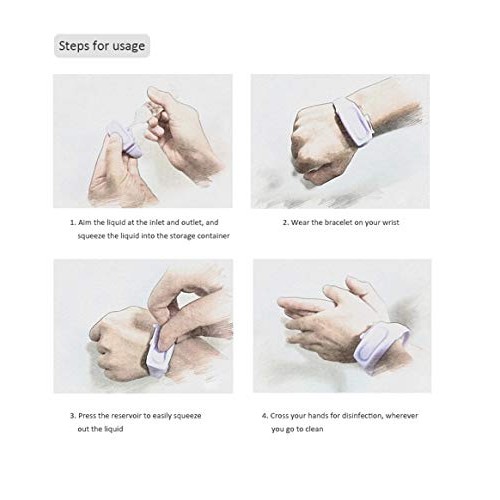 Travel Silicone Hand Sanitizer Bracelet Dispenser with Squeeze Bo...