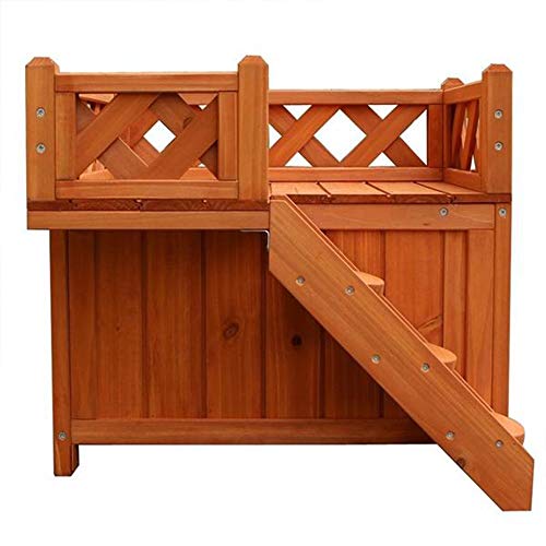 JKGHK 2 Layers Confidence Pet Wooden Dog House Living House Kenne...