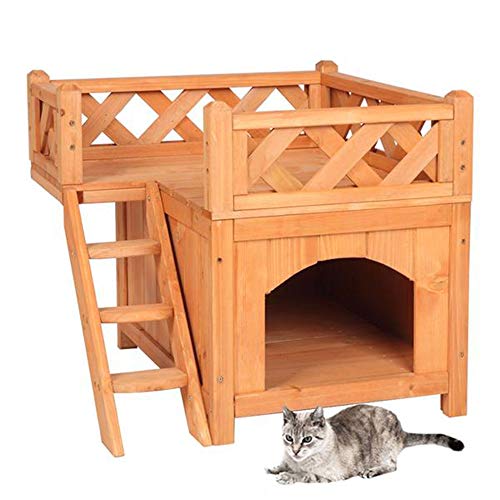 JKGHK 2 Layers Confidence Pet Wooden Dog House Living House Kenne...