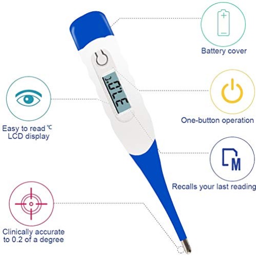 Digital Thermometer, Accurate and Fast Readings, Oral and Armpit ...