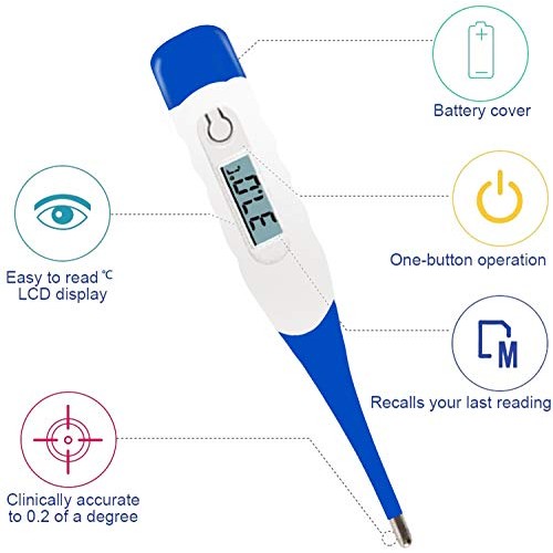 Digital Thermometer, Accurate and Fast Readings, Oral and Armpit ...