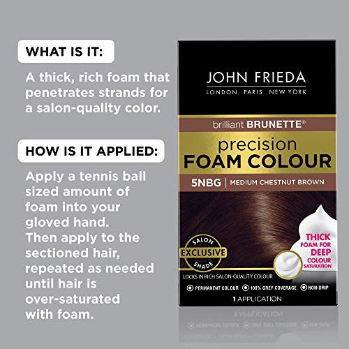 John Frieda Precision Foam Color, 5NGB Medium Chestnut Brown, Col...