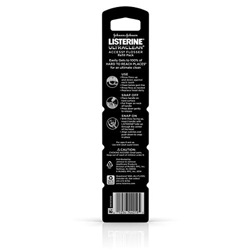 Listerine Ultraclean Access Snap-On Flosser & Flosser Refill Head...