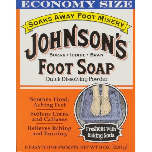 Johnsons Foot Soap Quick Dissolving Powder, 8 Packets Pack of 4