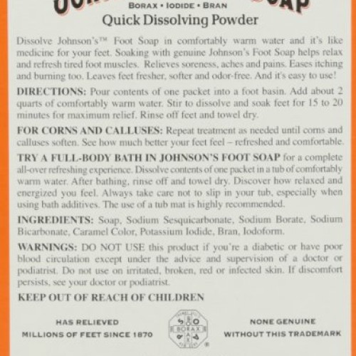 Johnsons Foot Soap Quick Dissolving Powder, 8 Packets Pack of 4