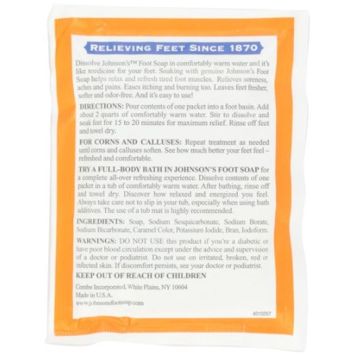 Johnsons Foot Soap Quick Dissolving Powder, 8 Packets Pack of 4