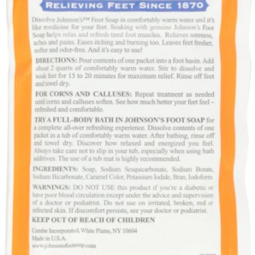 Johnsons Foot Soap Quick Dissolving Powder, 8 Packets Pack of 4