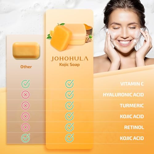 Johohula Kojic Acid Dark Spot Remover Soap Bars with Vitamin C, R...