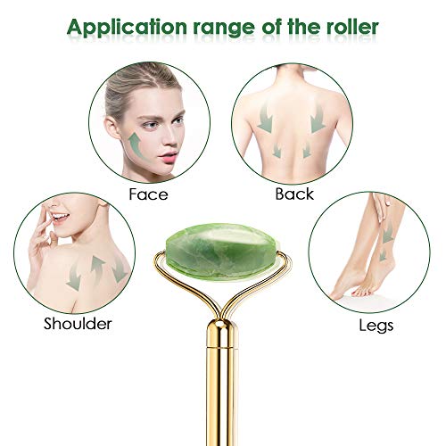 Jade Roller Facial Massage Tool, JOMARTO Natural Jade Skin Roller...