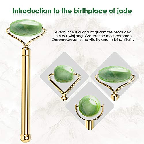 Jade Roller Facial Massage Tool, JOMARTO Natural Jade Skin Roller...