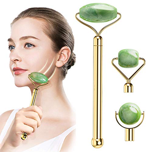 Jade Roller Facial Massage Tool, JOMARTO Natural Jade Skin Roller...