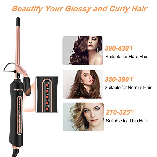 Professional 0.35 in Thin Curling Iron, JOMARTO Unisex Ceramic Ha...