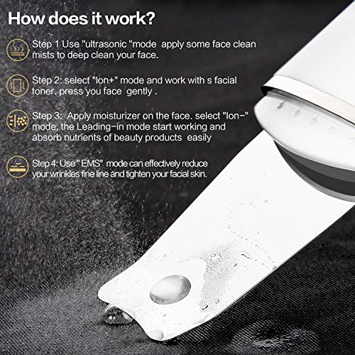 Ultrasonic Skin Scrubber Face Spatula, JOMARTO Blackhead Remover ...