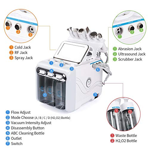 Hydrogen Oxygen Beauty Machine, 6 in 1 Hydro Dermabrasion Clean F...