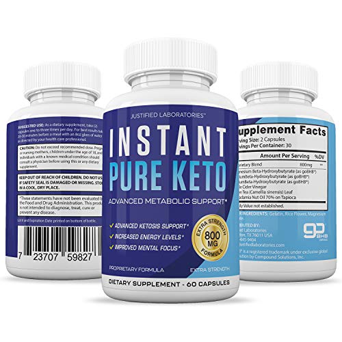 Instant Pure Keto Pills Advanced BHB Boost Ketogenic Supplement E...