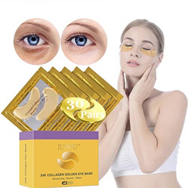 30 Pairs 24K Gold Under Eye Patch, Eye Mask, Collagen Eye Patch, ...