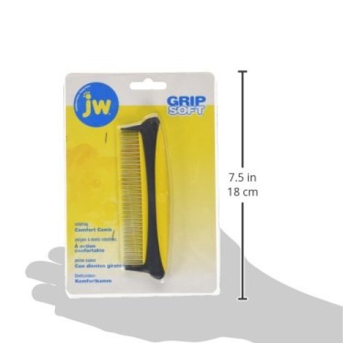 JW Pet Company 5-Inch Gripsoft Rotating Comfort Comb, Medium