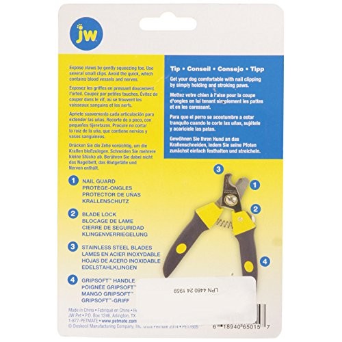 JW Pet Company Gripsoft Deluxe Nail Clipper for Dogs, Medium