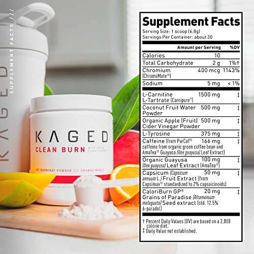 Apple Cider Vinegar Supplement | Kaged | Clean Burn Powder, Energ...