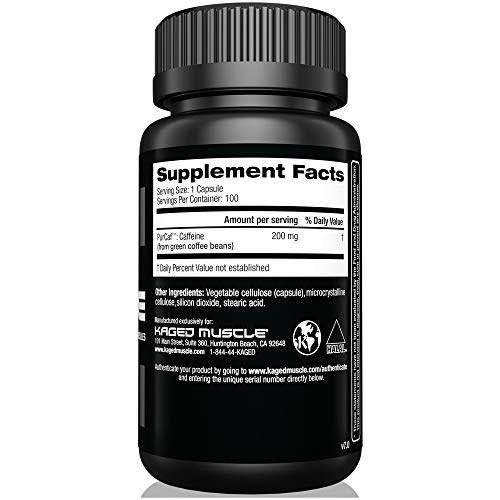 Kaged Muscle, PurCaf Organic Caffeine Capsules, Energy Boost, No ...