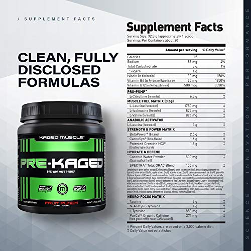 Pre Workout Powder; KAGED MUSCLE Preworkout for Men & Pre Workout...